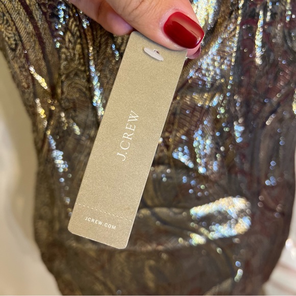 J. Crew Cate Cami Gold Top Tank Metallic paisley, NWT, Size 2 - Picture 6 of 9